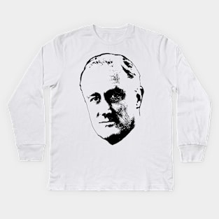 Franklin D. Roosevelt Black On White Pop Art Kids Long Sleeve T-Shirt